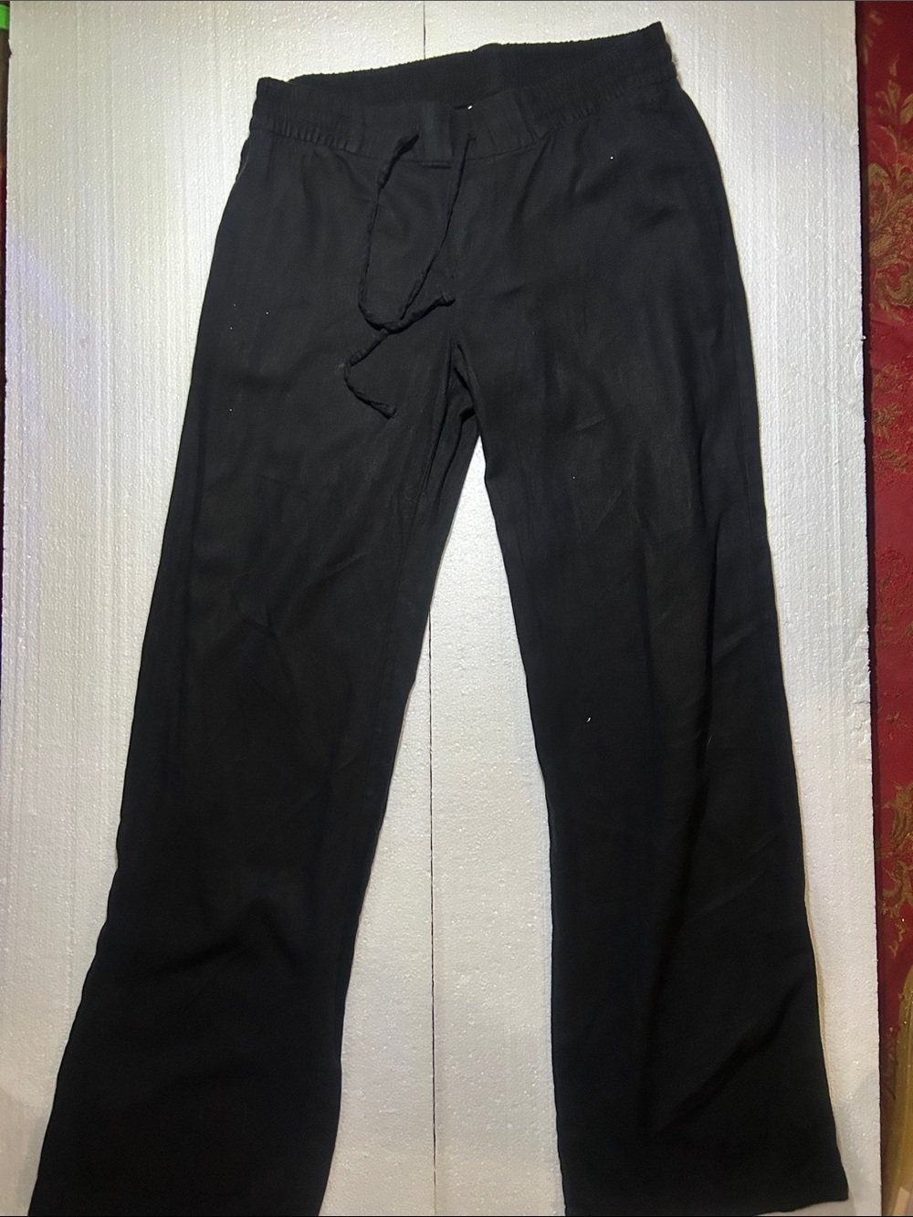 Old Navy Black Linen Drawstring Pants